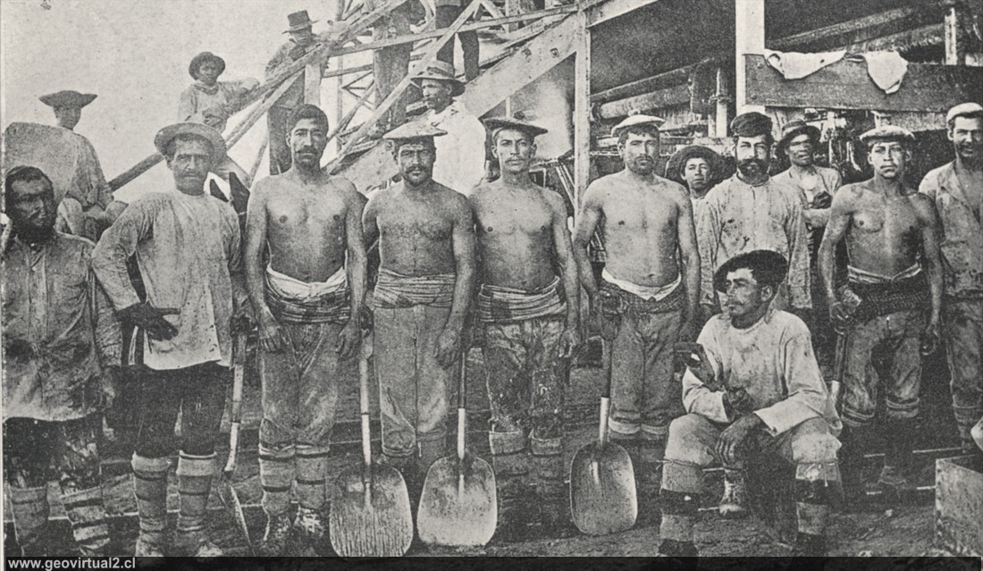 Mineros del salitre en Chile 1903