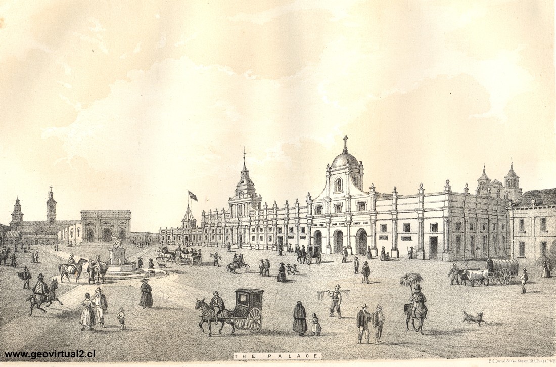 El palacio de Santiago - Gilliss 1855