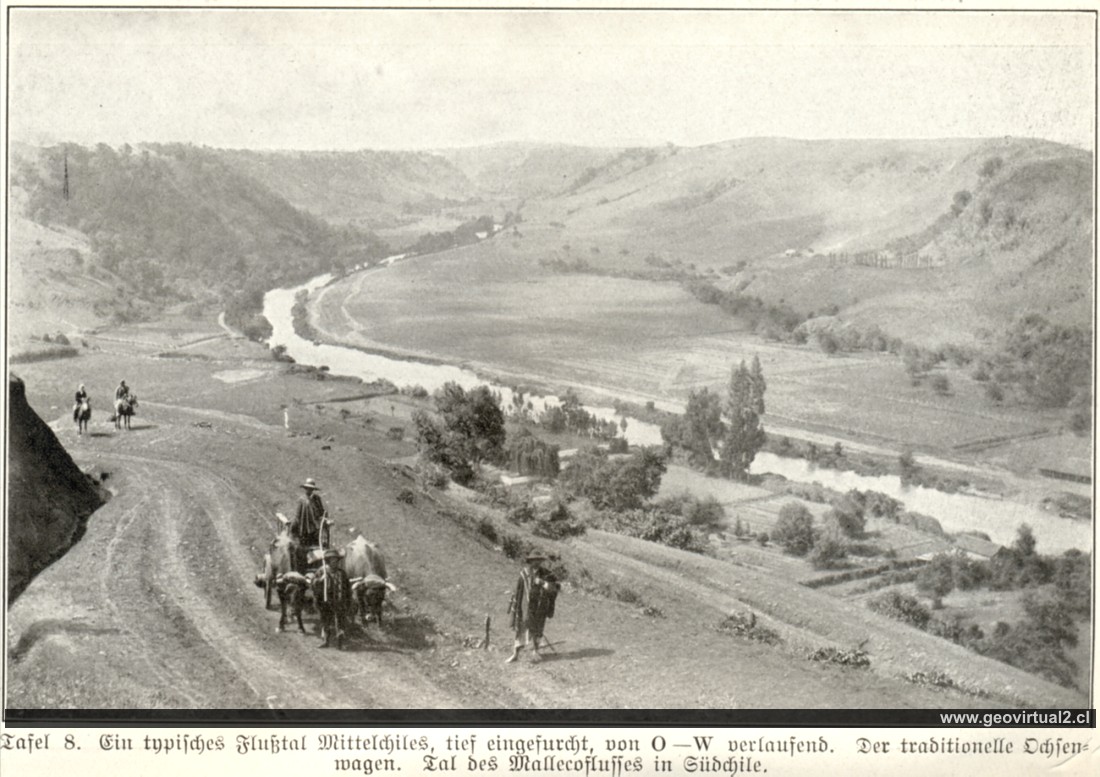 Paisaje de Chile - Valle del río Malleco en 1914