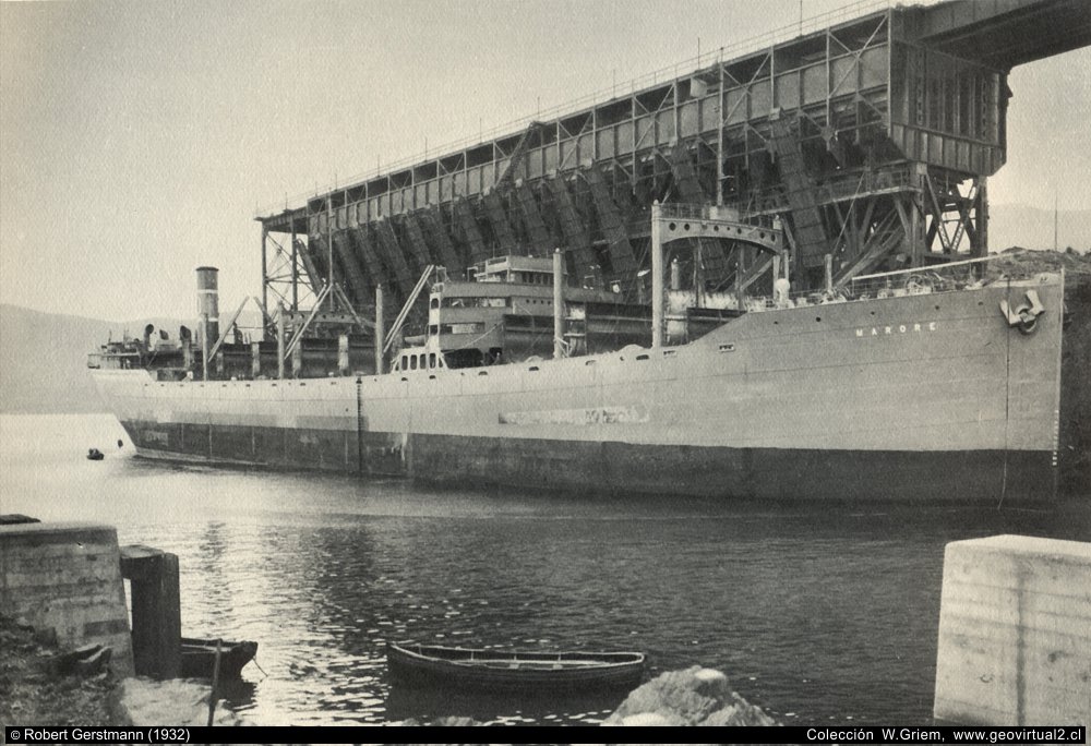 Cruz Grande, puerto de la Mina Tofo en 1932, Región de Coquimbo, Norte de Chile