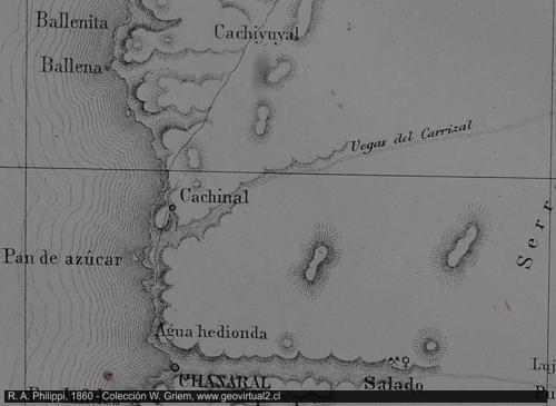 Mapa de Philippi, 1860 - sector Cachinal