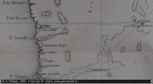 mapa de Paposo de Philippi, 1860