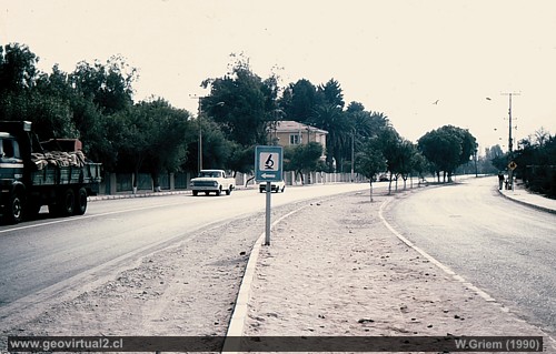 La carretera Pan Americana frente de la Universidad de Atacama en 1989