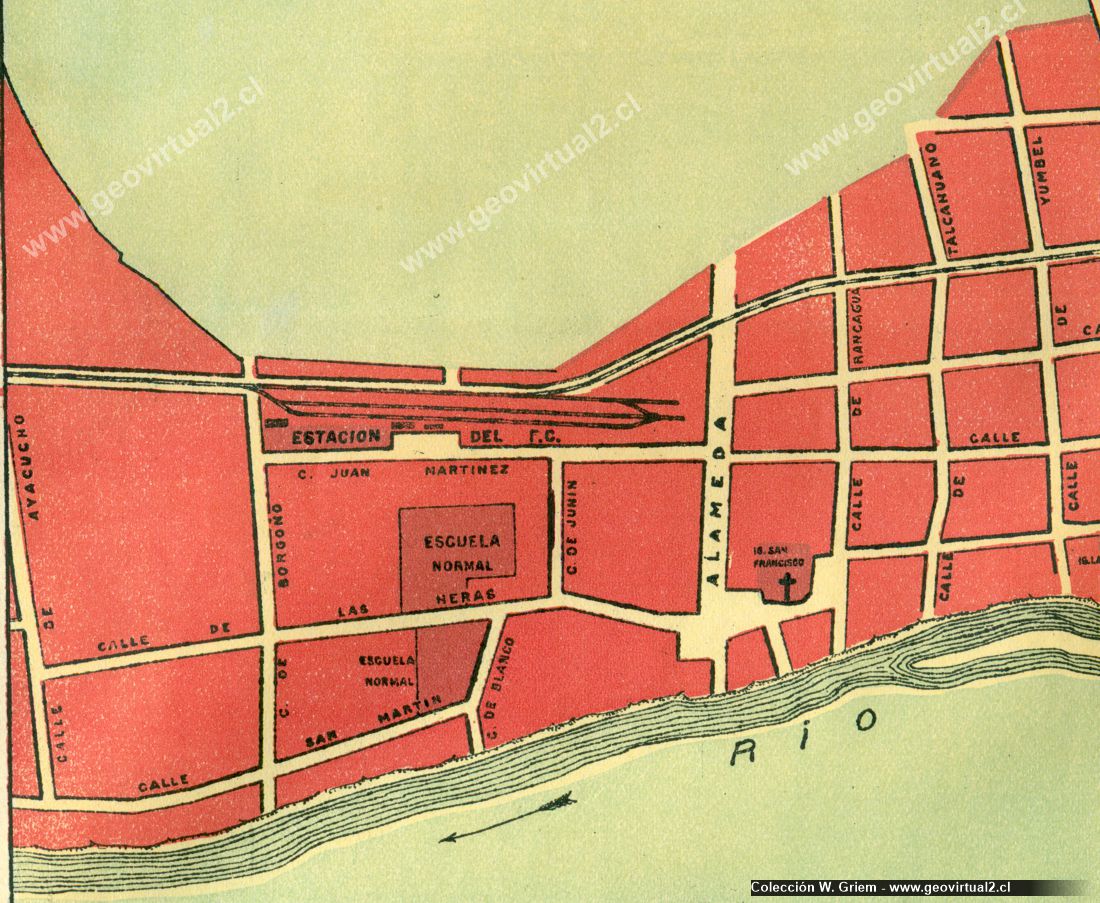 Detalle del plano de Copiapo 1922: Parte Estación