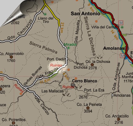 Mapa del sector Cerro Blanco