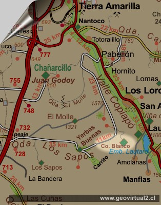 Cerro Blanco Mapa