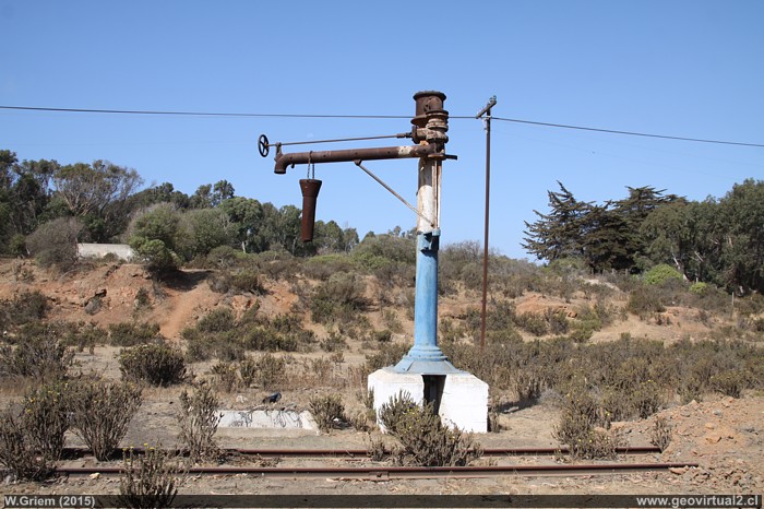 Estación Quilimarí, grifo de agua - ferrocarril longitudinal del Norte de Chile