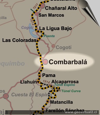 Mapa ferrocarril de Combarbala