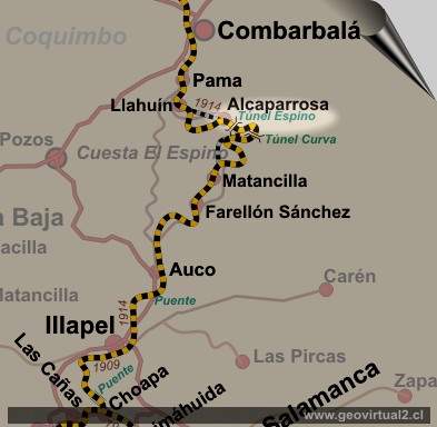 Mapa tunel Espino