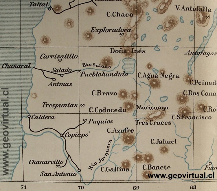 Landkarte der Atacama-Wuste, Darapsky (1899)