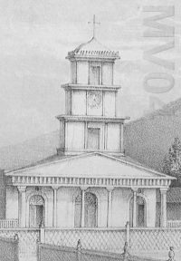 Kirche von Copiapo, von R.A. Philippi (1860)