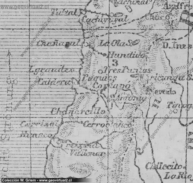 Historische Landkarte - Polakowsky - die Atacama Wüste in Chile