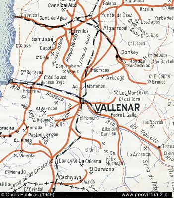 Mapa de 1945, Vallenar