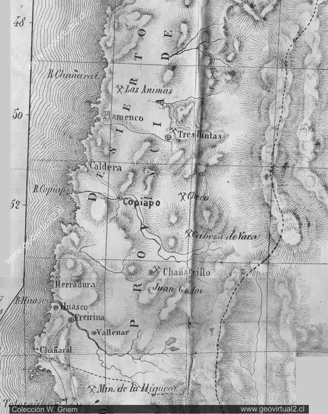 Historische Landkarte von Perez Rosales: Atacama, Chile