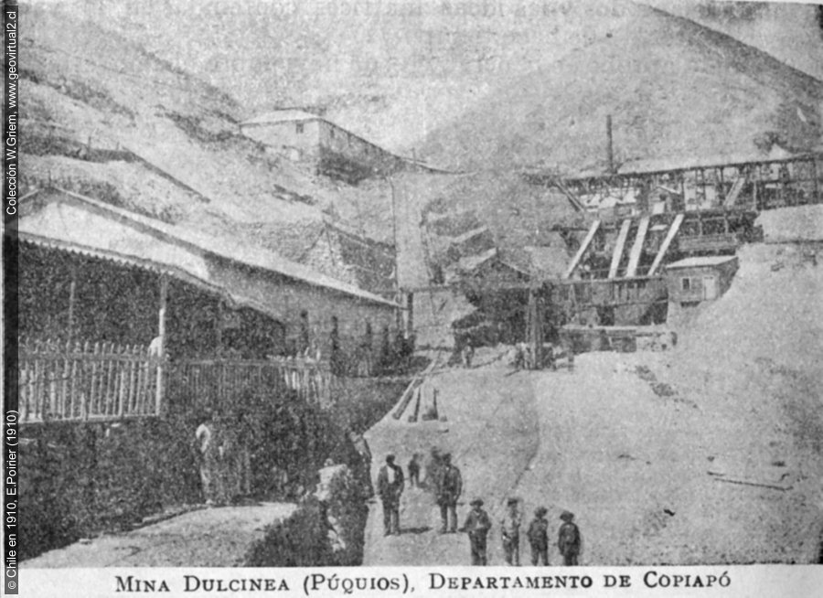 la mina Dulcinea en 1910, Región de Atacama Chile - E. Poirier