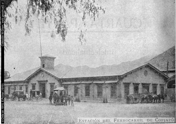 Estación de trenes de Copiapó, en 1910, Poirier