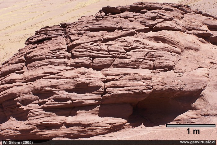Arenisca roja en la Región Atacama, Chile 