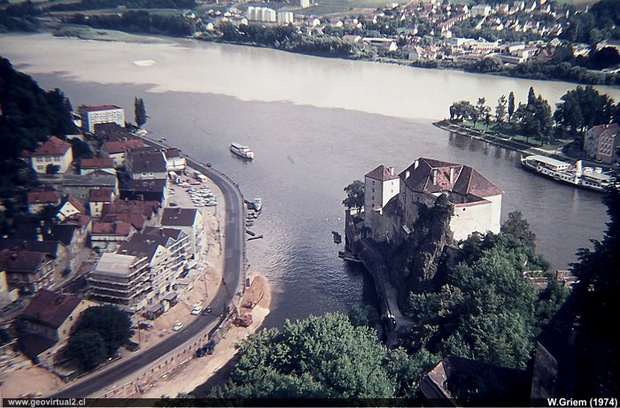 Confluencia de tres ríos en Alemania (Passau):  Ilz, Inn, Donau