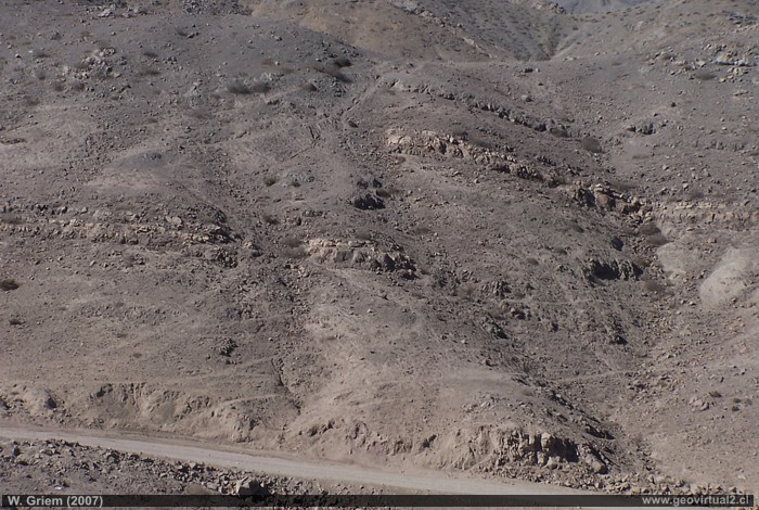 Falla tectónica (Qda. Descubridora / Región Atacama)
