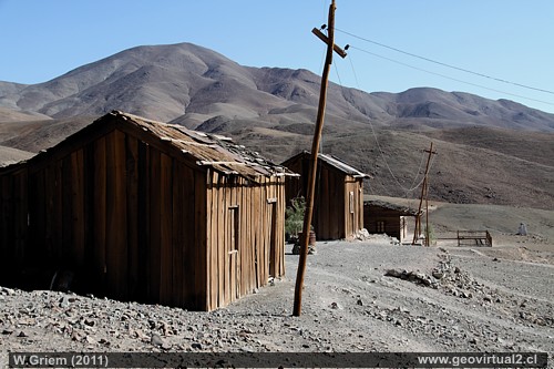 Casas de la mina Alaska en Atacama, Chile