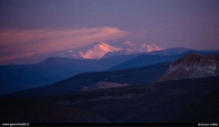 Die Anden in der Nacht, Bild von 1990, Atacama, Chile