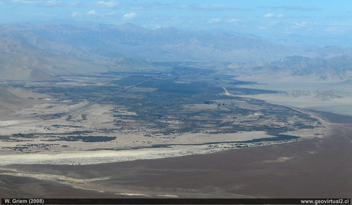 Blick auf das Untere Copiapo-Tal in der Atacama-Region, Chile