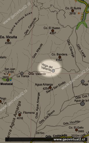Mapa del sector Vega Valiente, Atacama - Chile