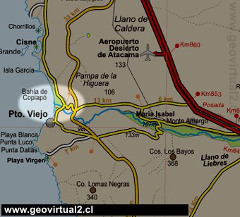 Carta del sector desembocadura del río Copiapo