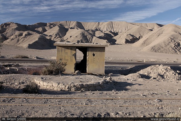 Die alte Eisenbahnstation von Chulo in der Atacama Wüste
