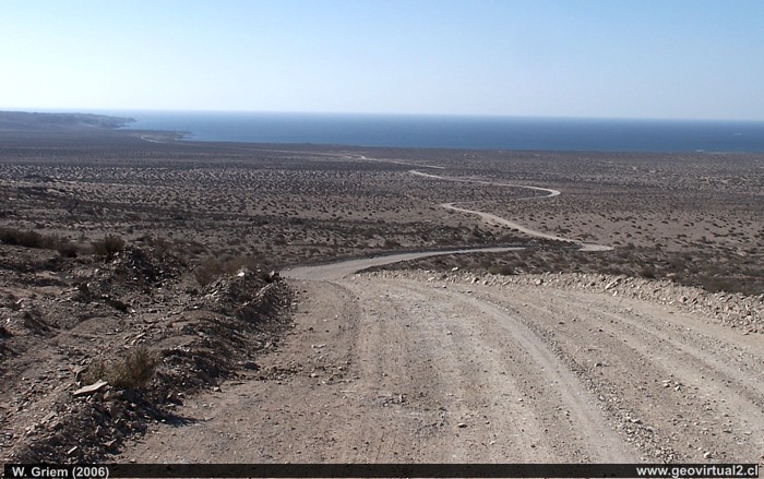 Strasse an der Pazifikküste in der Atacama Region in Chile - hier bei Punta Cachitos