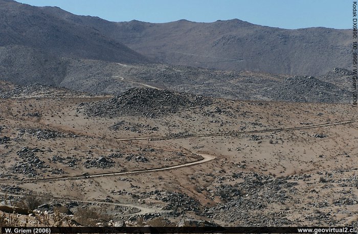 Blick in die Wüste vom Tabaco Pass in der Region Atacama