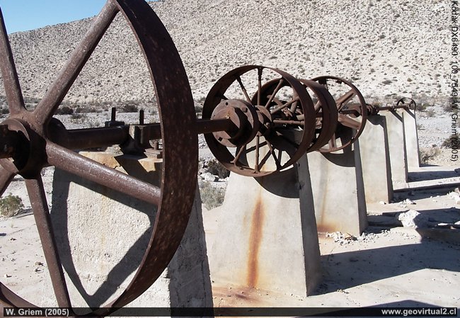 Eine alte Erzaufbereitungsanlage in Merceditas in der Atacama Region, Chile