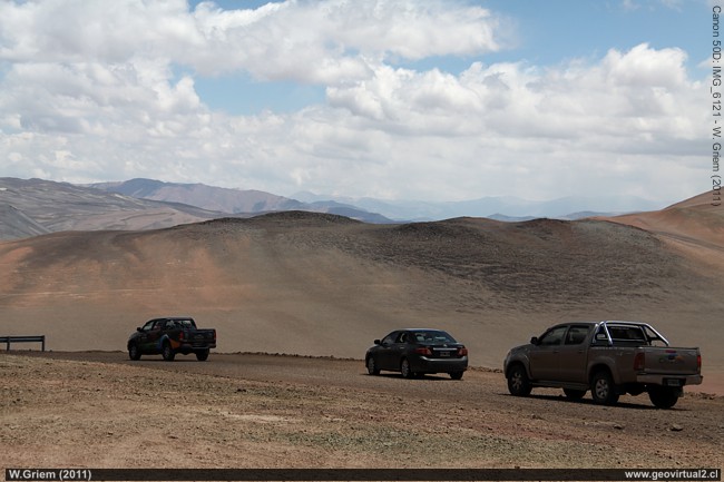 Der Pircas Negras Pass verbindet Atacama mit Argentinien, hier die Passhöhe auf der Seite von Chile