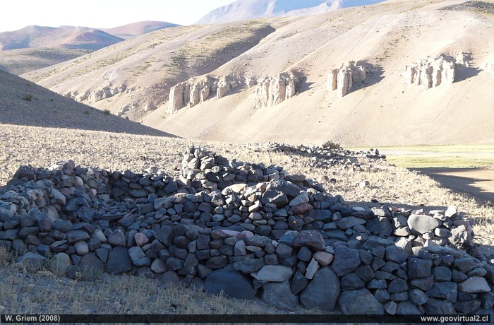 Ruinen am alten Anden-Pass in der Atacama-Wüste bei las Pircas, Chile