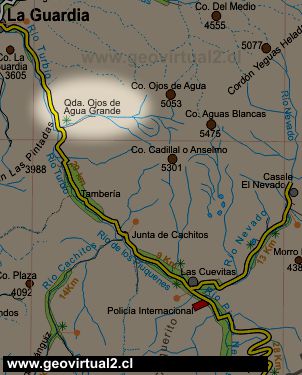 Carta del sector Turbio - Ojos del Agua en Atacama