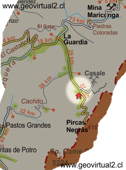 karte von Pircas Negras in Atacama, Chile