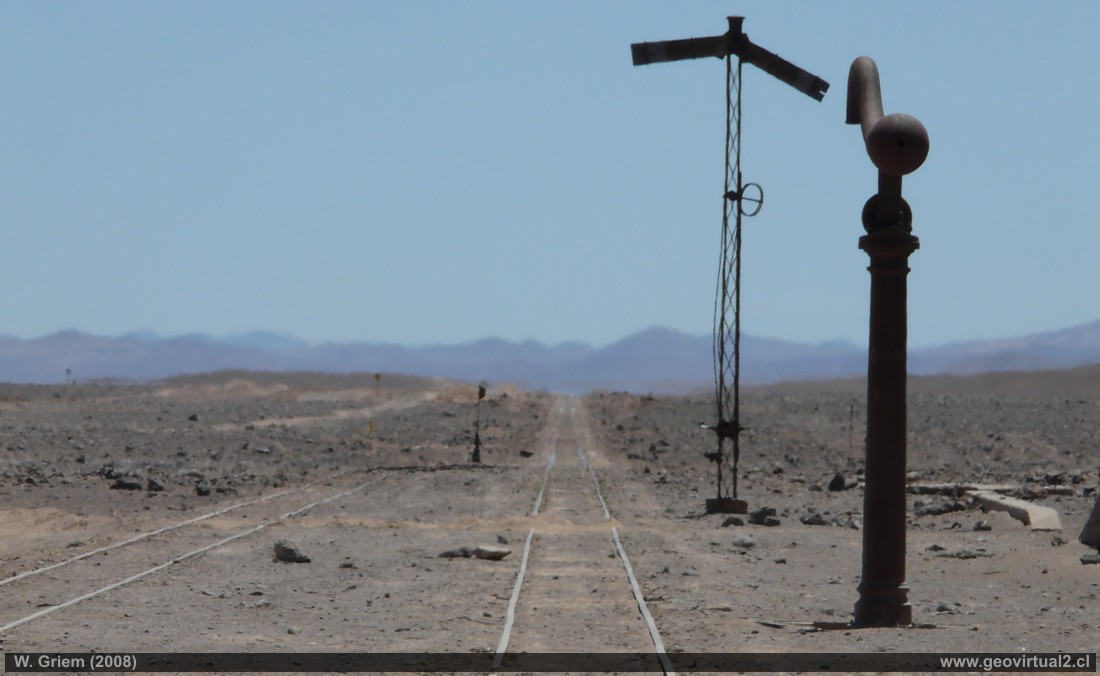 Ferrocarril en el desierto de Atacama a Altamira, Chile