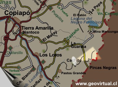 Karte vom Aussichtspunk des Cachito Passes