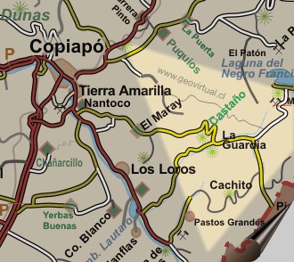 Karte vom Mirado Llampos in Atacama