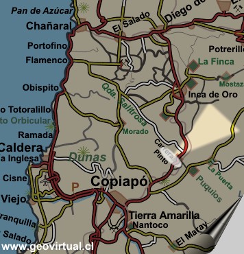 Karte des Bereiches Carrera Pinto