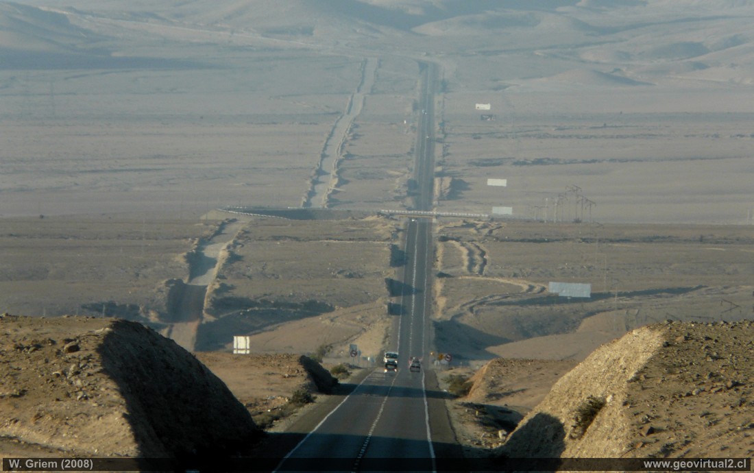 The Pan American Highway near Copiapo in the Atacama desert, Chile