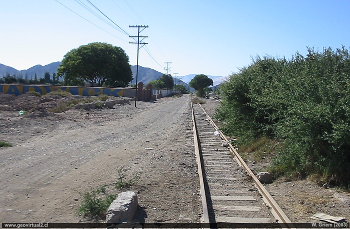 Linea ferrea en el sector Bodega en 2003, Copiapo - Chile