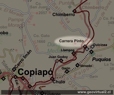 Carta ferrocarril de la Region Atacama: Carrera Pinto
