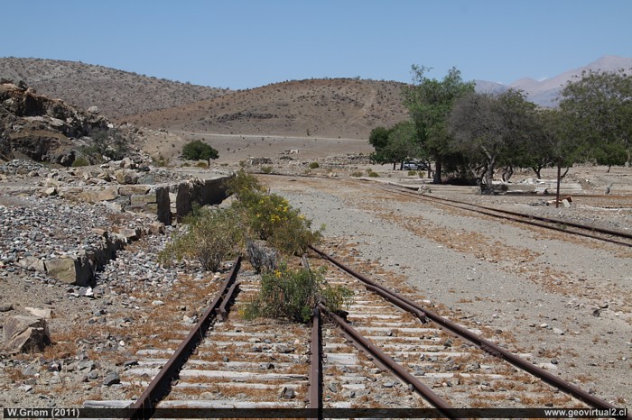 Estación de ferrocarril Vizcachitas en el tramo longitudinal de la Región Atacama, Chile