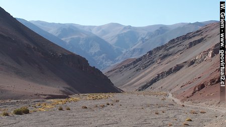 Trockental oder Quebrada in der Atacama Wüste, Chile