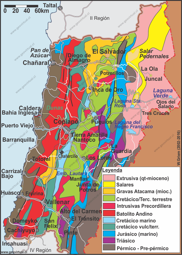 Carta geológica de Atacama, Chile