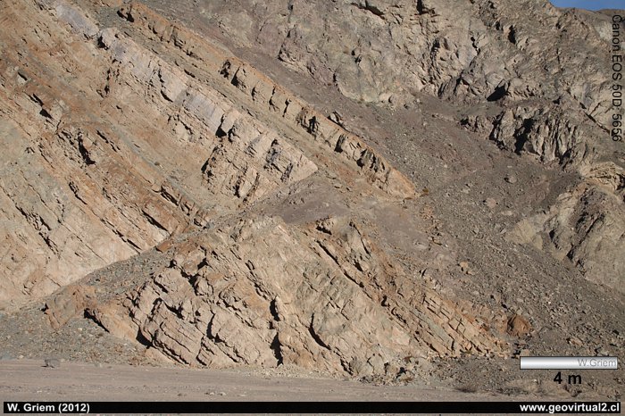 Estratificación en calizas - Región Atacama; Chile