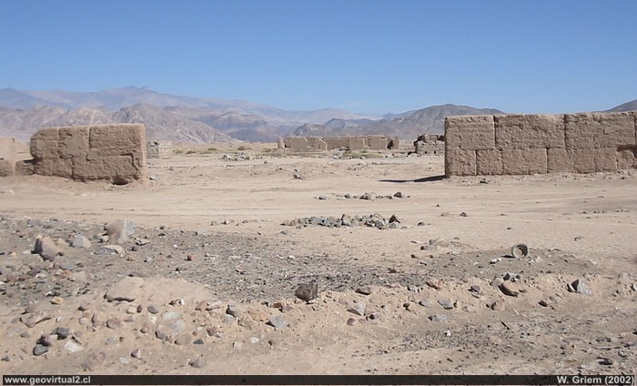 Remains of adobe walls from Carrera Pinto, Atacama Region - Chile.