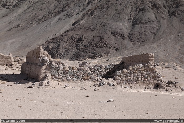 Ruins of the Puquios village in the Atacama Region, Chile