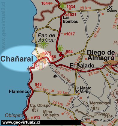 carta de Chañaral en la Región de Atacama - Chile
